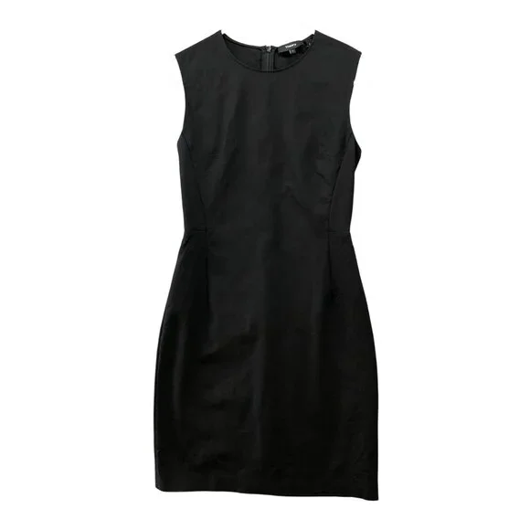 Theory | Dresses | Theory Double Stretch Cotton Fitted Dress Womens Black  Sleeveless Sheath | Poshmark